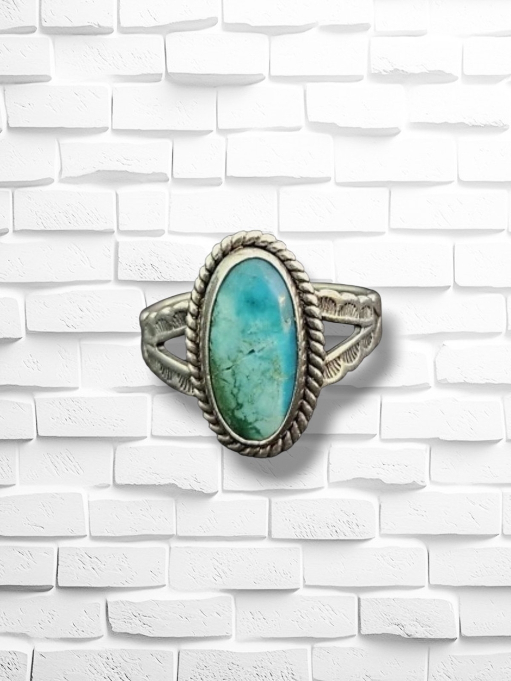 VINTAGE Southwestern Native American Turquoise Ring, sz 5
